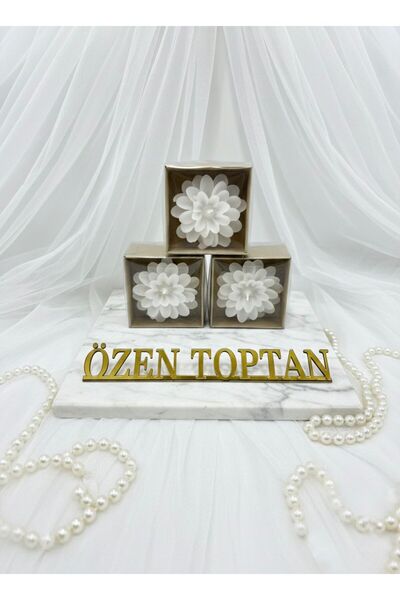 ÖZENTOPTANHEDİYELİK kraft kutulu 30 adet lotus mum (kokusuz ve etiketsiz) niş...