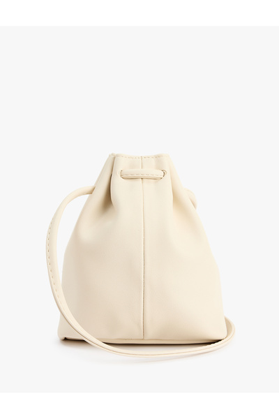 Koton Suni Deri Askılı Büzgülü Bağcıklı Çapraz Çanta