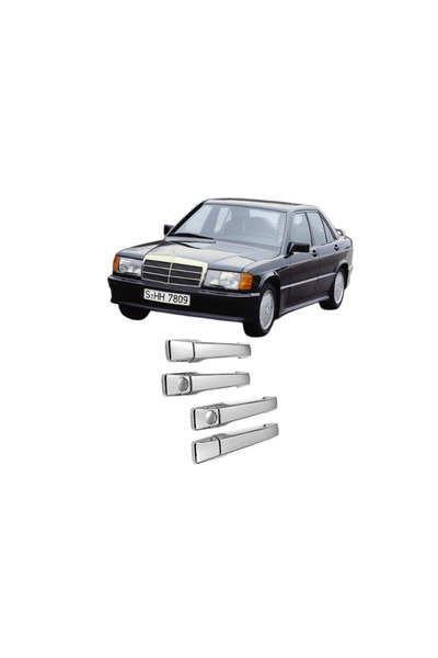 A&G Tuning Mercedes W201 E-190 Krom Kapı Kolu Takımı Çift Delik 1983-1993 4 P...