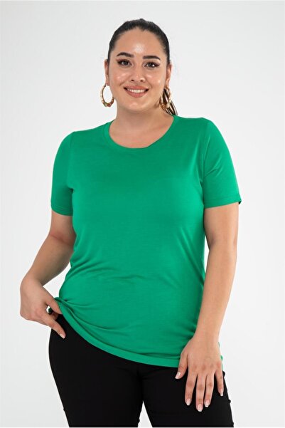 Roxxlen Γυναικεία μπλούζα με λαιμόκοψη ποδηλάτου σε μεγάλο μέγεθος