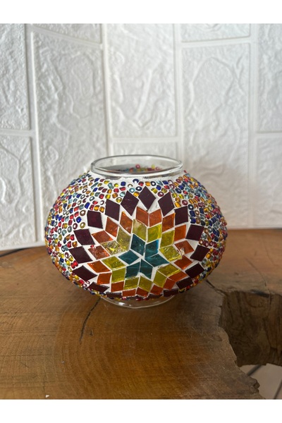 Karınca Global عاكس ضوء زجاجي مصنوع يدويًا من الفسيفساء، مناسب للمصابيح الأرض...