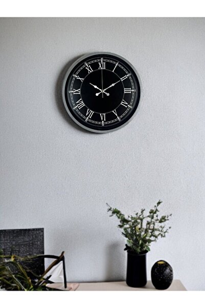 Lunaev ساعة حائط أنيقة بأرقام رومانية رمادية مقاس 36 سم