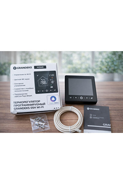 Grandeks Wi-Fi Akıllı Oda Termostatı | Yerden Isıtma Uyumlu | Tuya Smart | Do...
