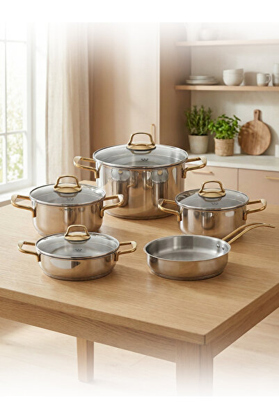 Hascevher Monna 9 Pcs Tencere Set (18/20/24 Ten/24 Karn/24 Tava)