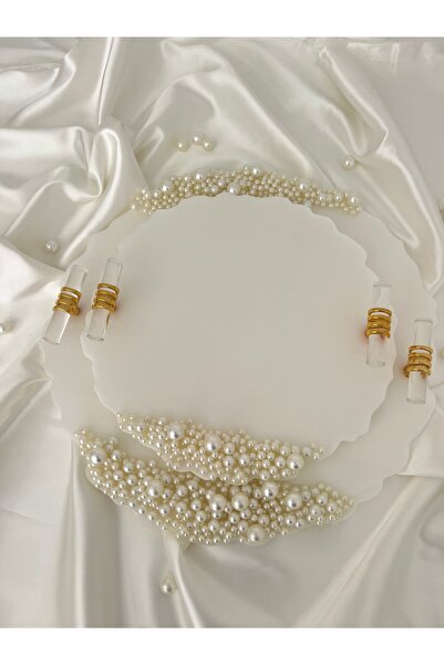 türkan 2 li Epoksi tepsi el yapımı inci detay tepsi söz dekor tepsi