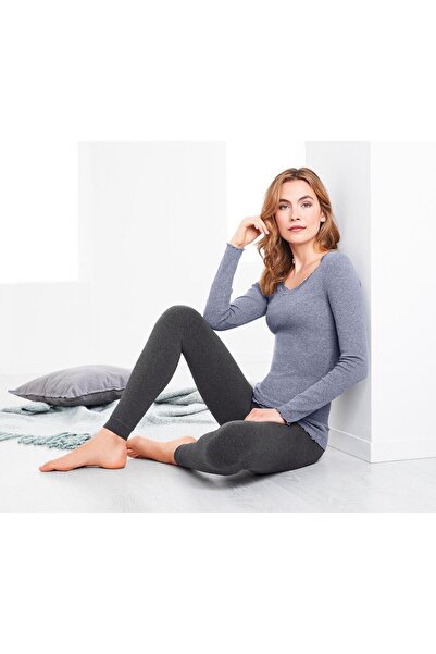 Tchibo Women Plain Full Leggings, Grey