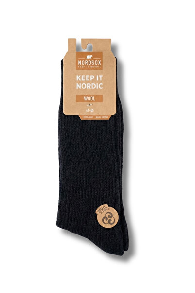 nordsox 1 Pair of Black Alpaca Wool Blend Men's Socks