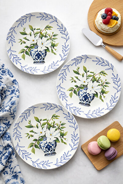 grandora Vase and Flower Patterned (6 Pieces, 20 cm) Modern Cake and Dessert ...