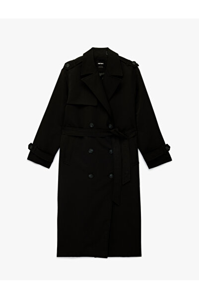 Koton Trenci din gabardină cu două rânduri de nasturi cu mâneci lungi, buzuna...