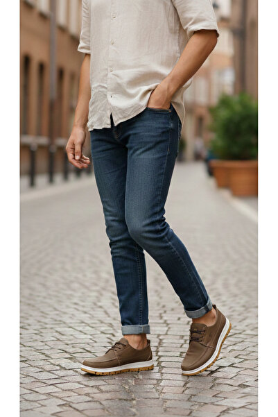 Voyager Genuine Leather Casual Shoes – Poly Sole, Rubber Laces