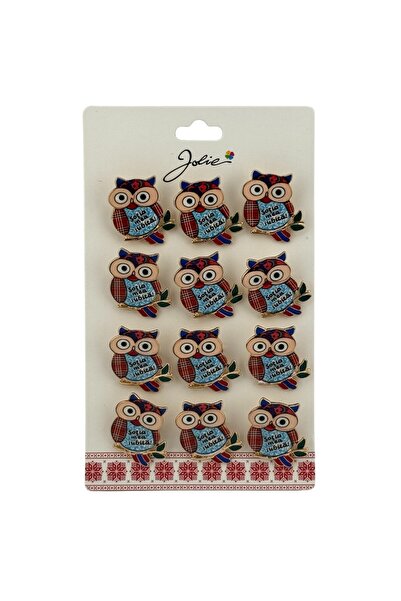 Flippy Set 12 Brose Martisor Primavara Bufnita cu Mesaj Sotia Mea Iubita