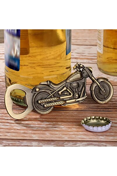 Hunga Motorcycle Design Metal Bottle Opener - Gold - Stainless Steel