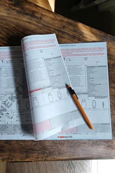 AVMmarketim Kalem Hediyeli Maddi Hasarlı Trafik Kazası Tespit Tutanağı 1 Adet (2 NÜSHALI)