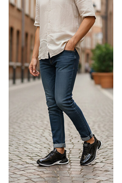 Voyager Genuine Leather Patent Leather Sneaker – Non-Slip Rubber Sole