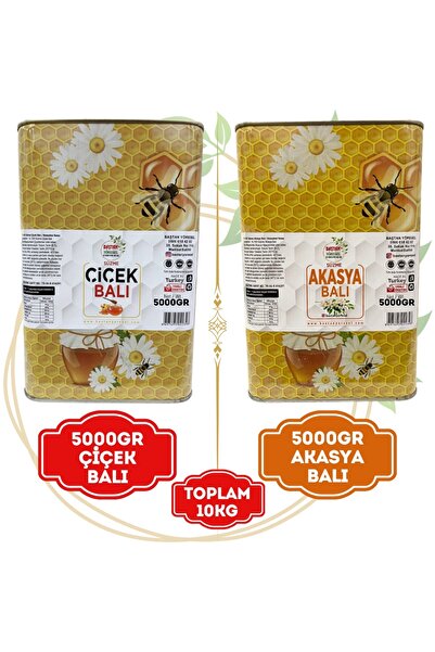 Baştan Yöresel 5KG TENEKE ÇİÇEK BALI VE 5KG TENEKE AKASYA BALI