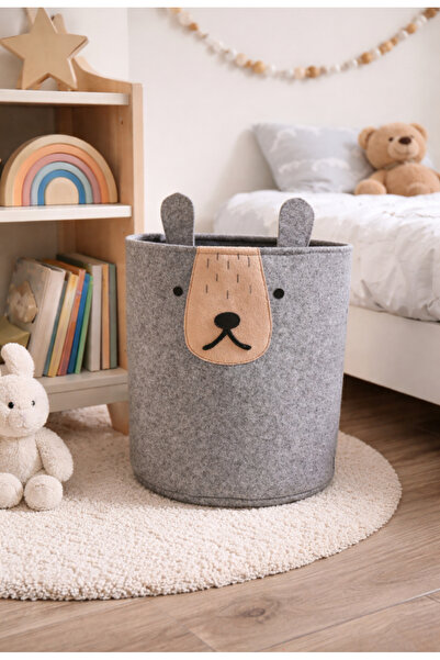 Keçe Çocuk Odası Oyuncak Kirli Sepeti Dekoratif Katlanabilir Oyuncak Düzenleyici ve Saklama Sepeti