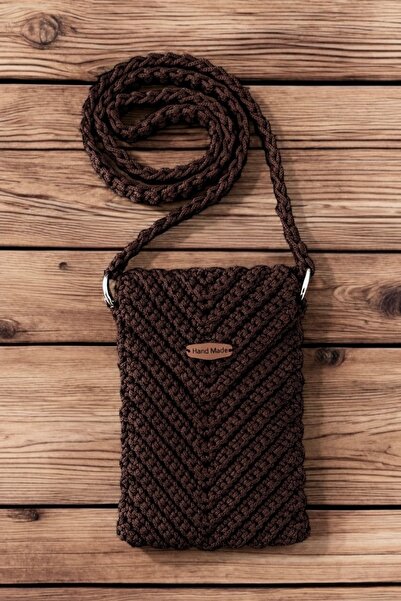 For Art Atölye El Yapımı Makrome Telefon Çantası – Örgü Çapraz Askılı Kadın Ç...