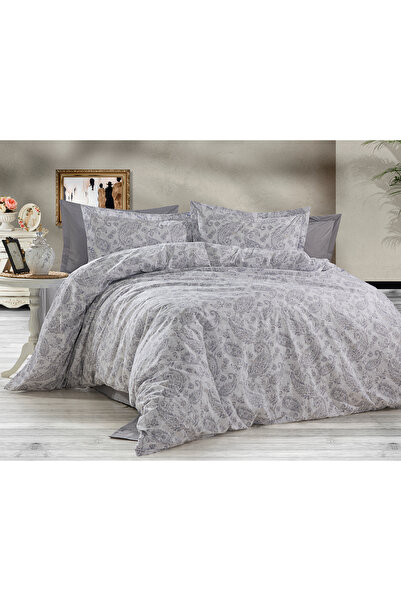 Alena Home Style 100% Cotton Patterned Double Duvet Cover Set (With Elastic S...