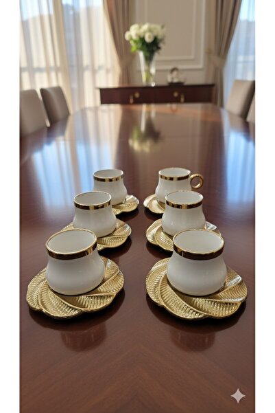 LeylArt Sultan Gold Coffee Set for 6 People