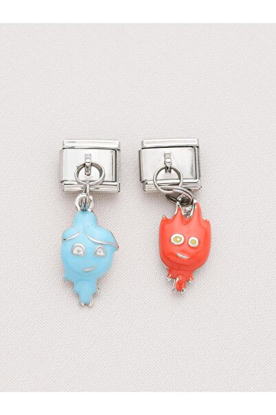Zuum Accessories Double Hanging Fire and Water Steel Italian Charm