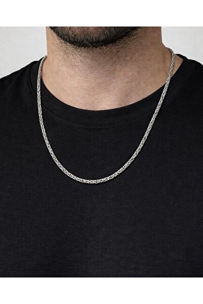 Mardinden Erkek 925 Ayar Gümüş 55 CM 2 MM Kral Zincir Kolye–Oksitli Parlak Ör...