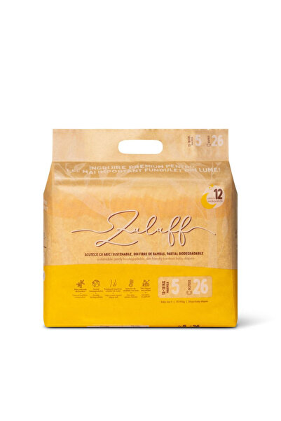 Zuluff scutece din bambus, Marimea 5, 13-18 kg, 26 buc