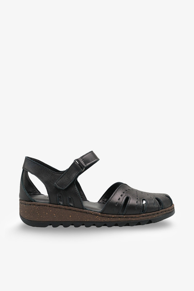 İNNABUTİKK Tania Women's Genuine Leather Sandals - Black