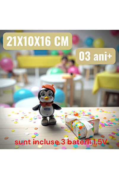 OEM Pinguin muzical Hooppie,21 cm,multicolor,sunete/lumini,plastic 03 ani+ Set baloane party,28 bucati