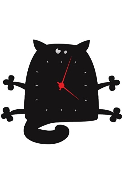 Vivatechnix Ceas de perete metalic Krodesign Cat KRO-1158, diametru 50 cm, negru