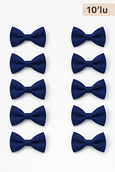 DaphKids 10-Piece Unisex Elastic Children's Bow Tie for Ages 1-9 - Navy Blue