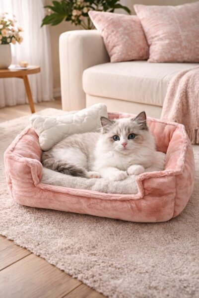 Cookie Pet Wellsoft Dolgulu Kedi Köpek Yuvası 55X40 Pudra