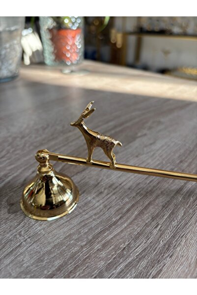 Mercan Tasarım Atölyesi PİRİNÇ DAĞ KEÇİLİ ÇUBUKLU MUM SÖNDÜRÜCÜ-GOLD