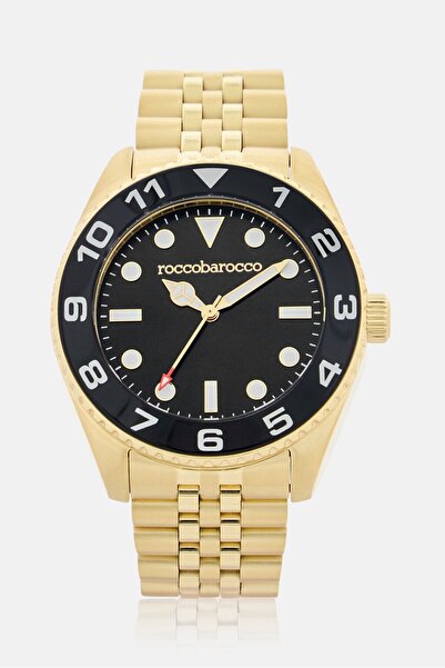 Roccobarocco Men RB4886M-08M Stainless Steel Analog Watch 38mm, Gold