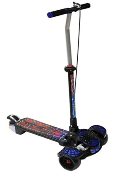 Leno Spider-Man Kids Scooter With 3 Large Wheels, Lights & Music, Training Pe...