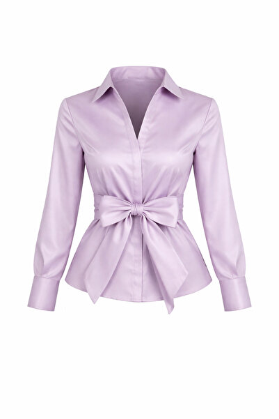 MERT ERKAN Mobile Belted Taffeta Stylish Shirt