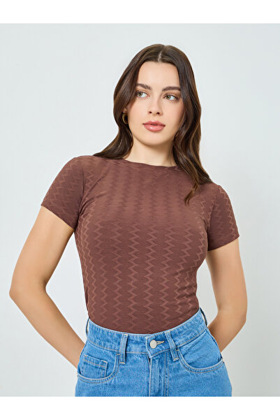 Styli Women Fitted Jacquard T-Shirt