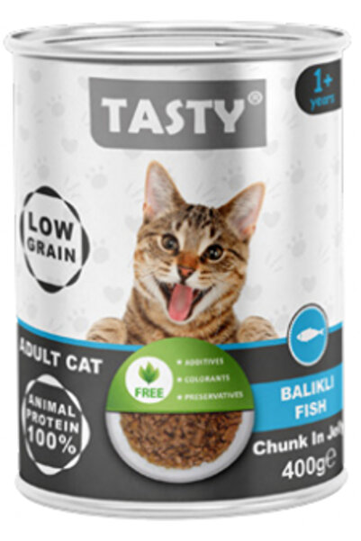 Tasty Chunk In Jelly Balıklı Yetişkin Kedi Maması Konserve 400 Gr-12 ADET