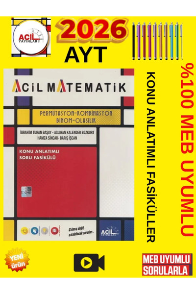 Acil Yayınları AYT Permütasyon Kombinasyon Binom Olasılık Fasikülü 2026 Günce...
