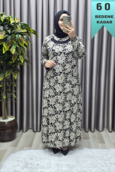 Elmas Tesettür Women's Islamic Clothing Plus Size Cotton Mother's Dress