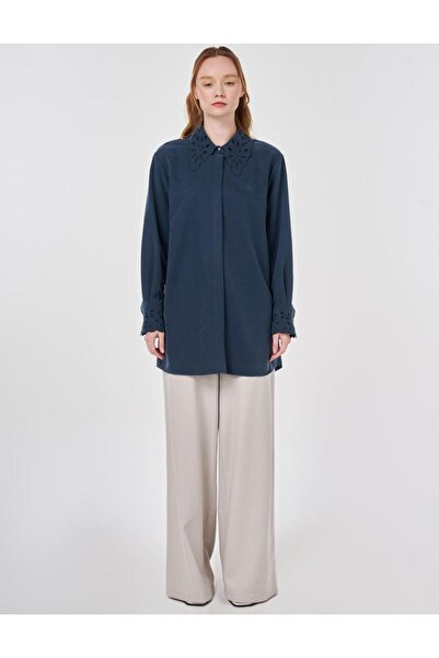 Kayra Yaka ve Manşet Detaylı Modal Tunik 81019