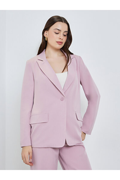 Styli Pink Oversized Notch Lapel Blazer