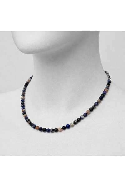 Tasarım Sodalite Natural Stone Necklace – Handmade Minimal Necklace with 316L...