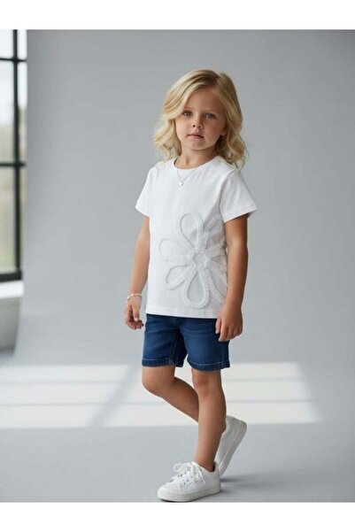 Zekids Κοριτσίστικο μπλουζάκι με κεντητό σχέδιο λουλουδιών