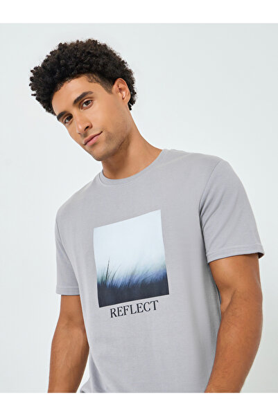 Styli Men Grey Graphic Print Regular Fit T-Shirt