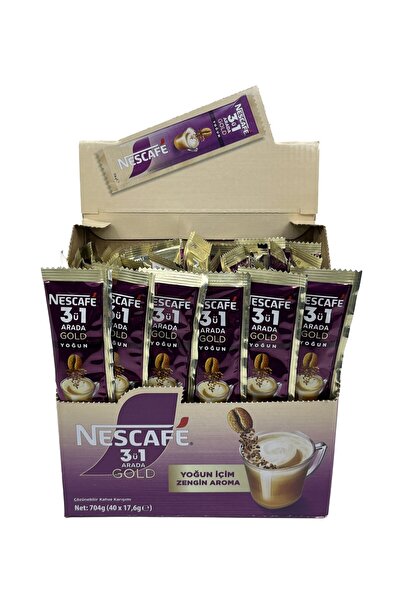 Nescafe 3ü1 Arada Gold - Yoğun İçim Zengin Aroma 1 Kutu (40 Adet) 17,5 g
