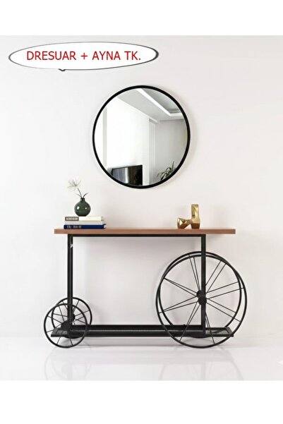 Retodesign TEKERLEKLİ DRESUAR 60 CM AYNALI TAKIM 8200