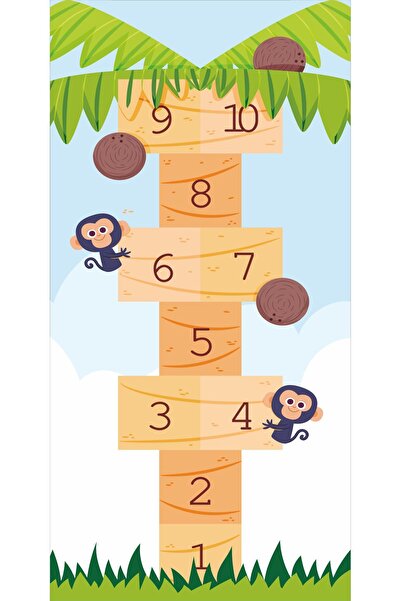 Baskı Madeni Branda palmiye ağacı temalı Seksek Oyun Alanı , vinil Oyun Halıs...