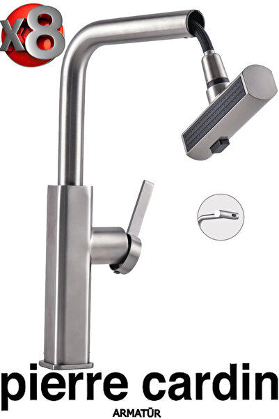 Pierre Cardin İnox Lotus Smart Spiralli Evye Armatürü – Dayanıklı Mutfak Evye...