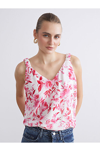 LC Waikiki Rmz Gi̇yi̇m Farkiyla V Planting Flowered Blouse