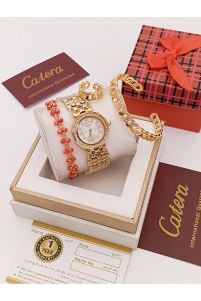 JU Women's set: Katira brand watch, bracelet, and ring.